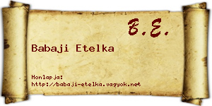 Babaji Etelka névjegykártya
